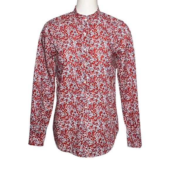 J Crew Liberty Art Fabrics Perfect Shirt in Wiltshire Berry Cotton Poplin Size 2 - Picture 5 of 9